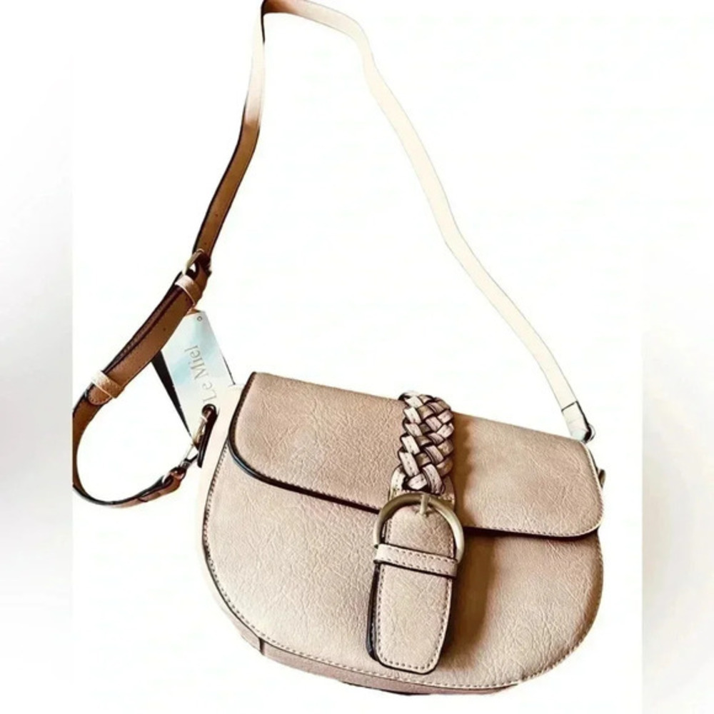 Womens crossbody/shoulder bag, tan vegan leather, adjustable strap NWT